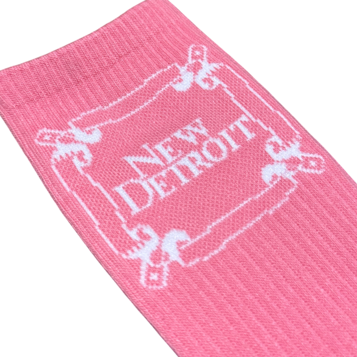 New Detroit Socks Pink White