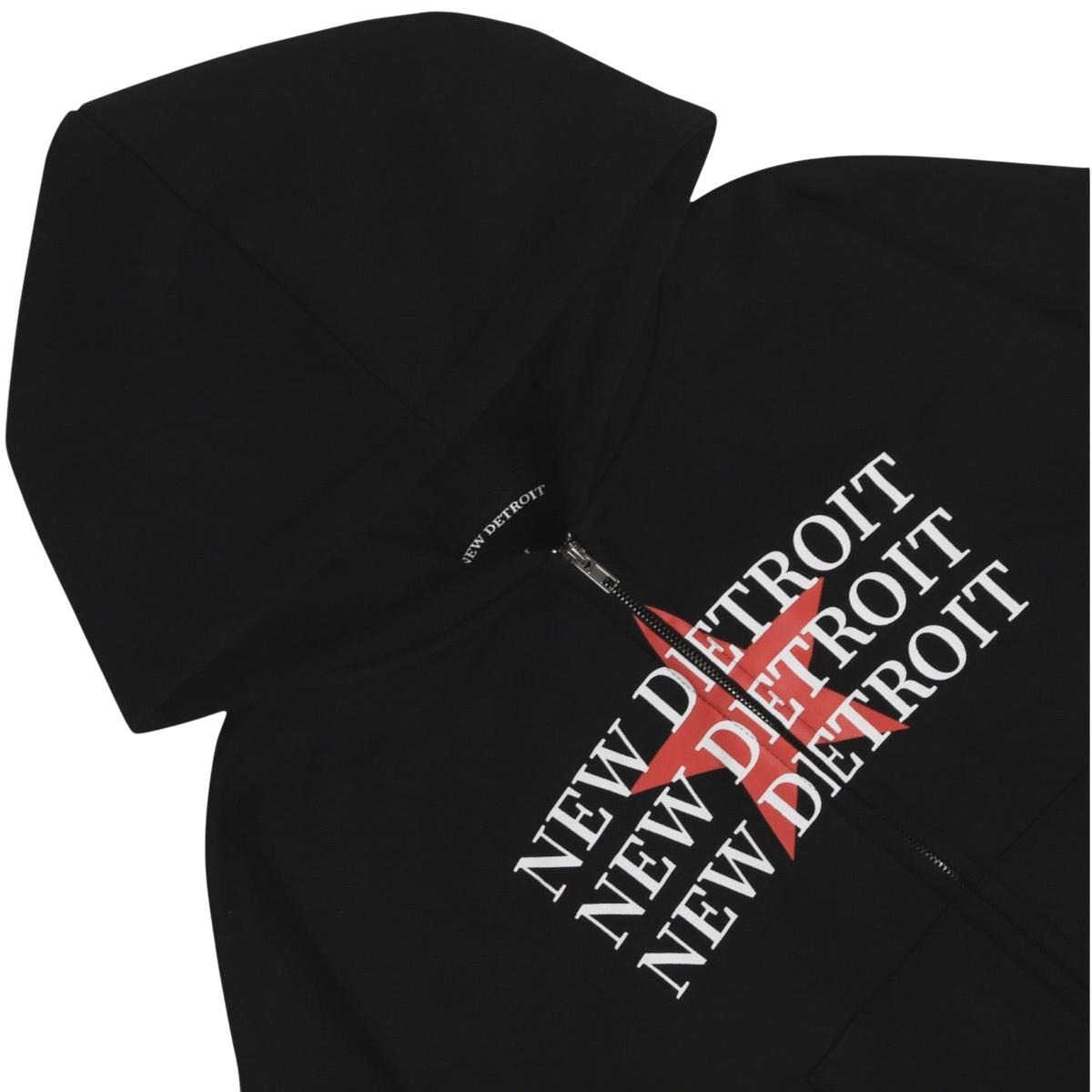 New Detroit Zip Up Hoodie Black